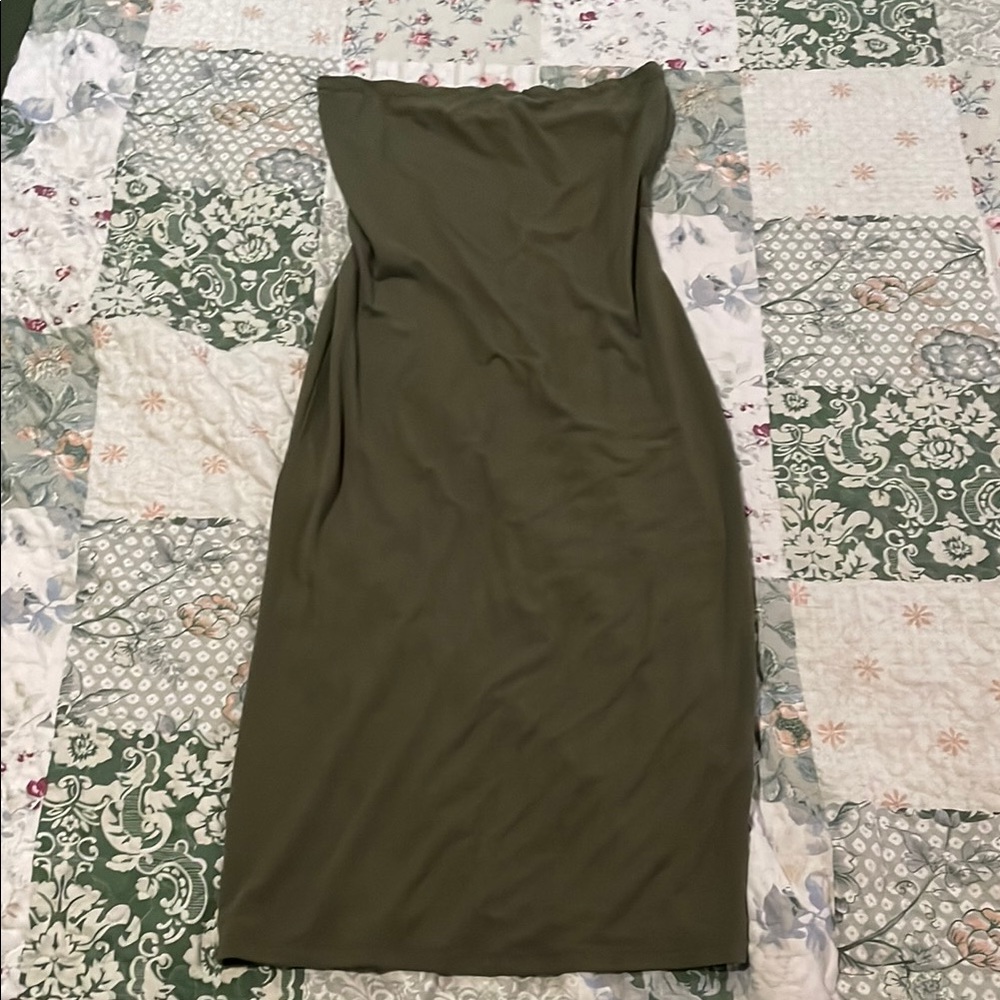 Forever 21 Strapless Green Sheath Dress for Cocktail